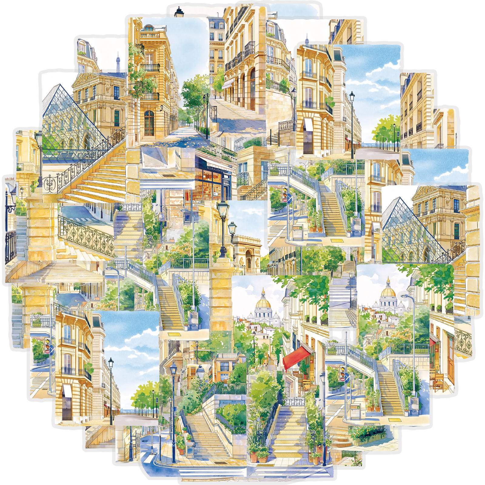 Tech Office Accessories - Etori Life Healing Watercolor Paris Street