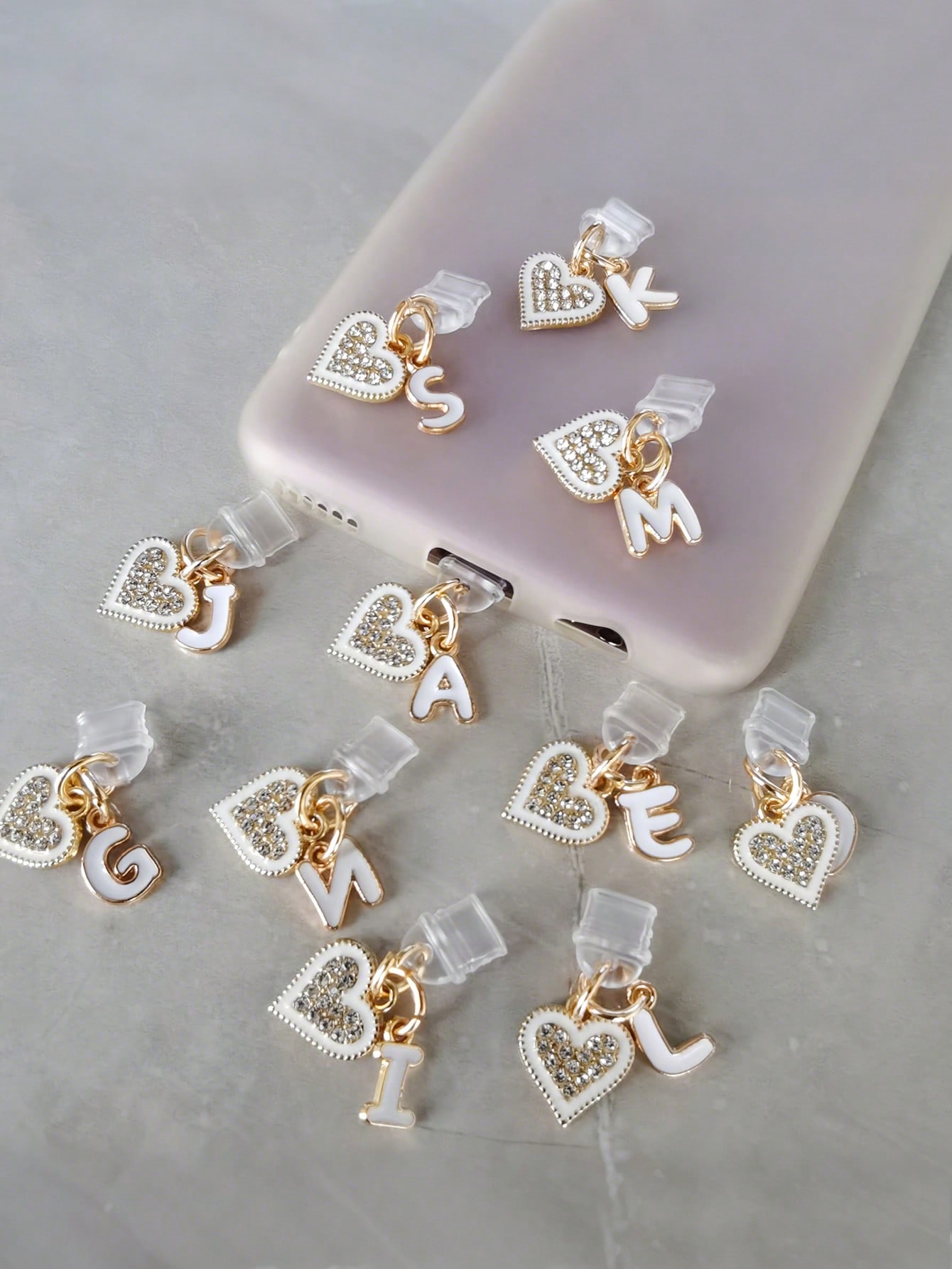 Tech Accessories Types - Cute Sparkling Rhinestone Heart Letter Type-C