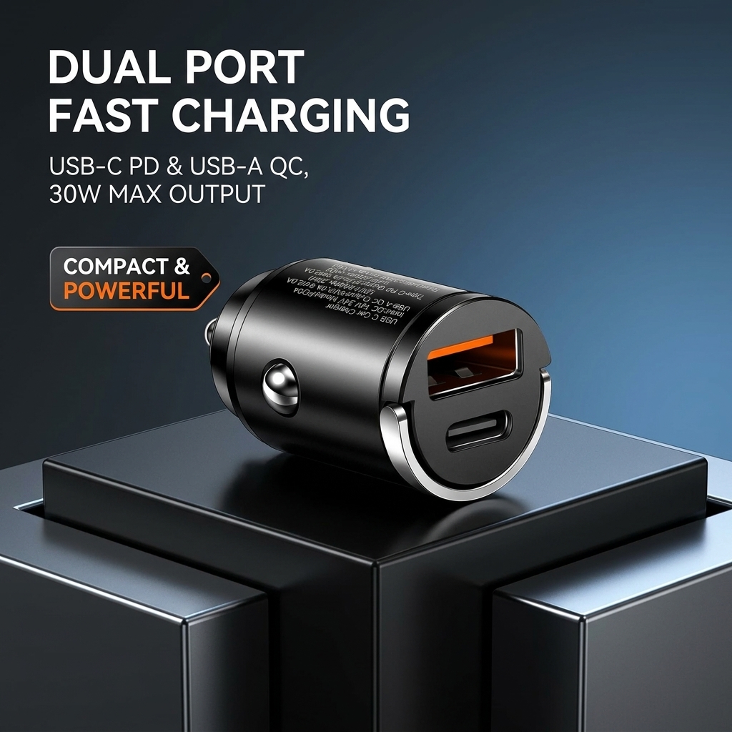 Type C Multiport Adapter - Flush Fit Mini Car Charger 100W