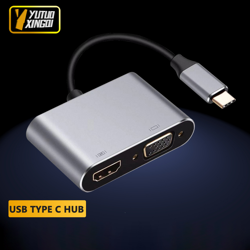 Type C Multiport Adapter - 4K USB Type C to VGA
